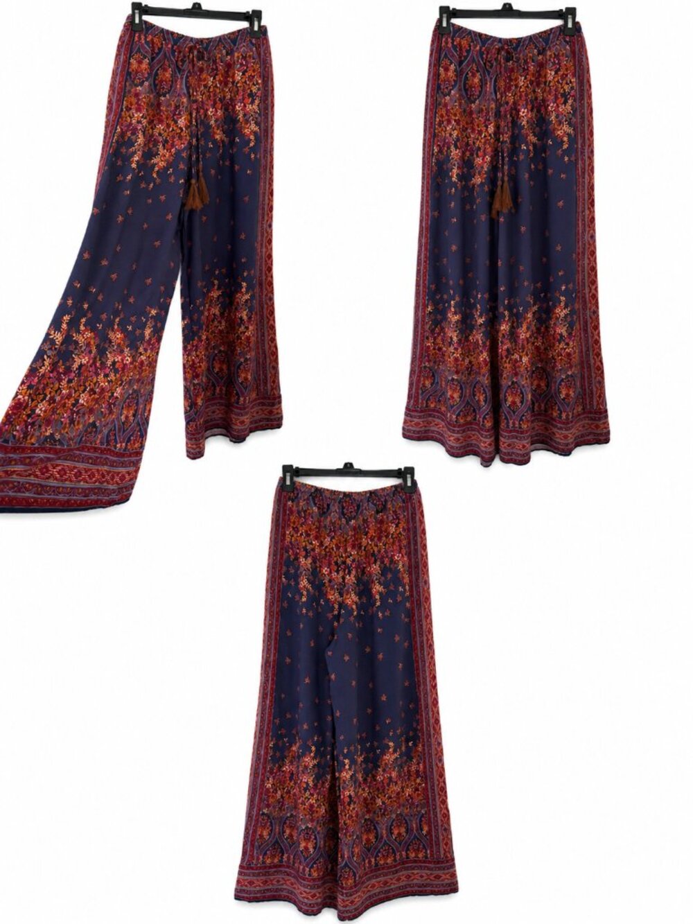 Easel Boho Floral Free Flowy Wide Leg Palazzo Pants Festival Resort Maxi Pants - Picture 5 of 8